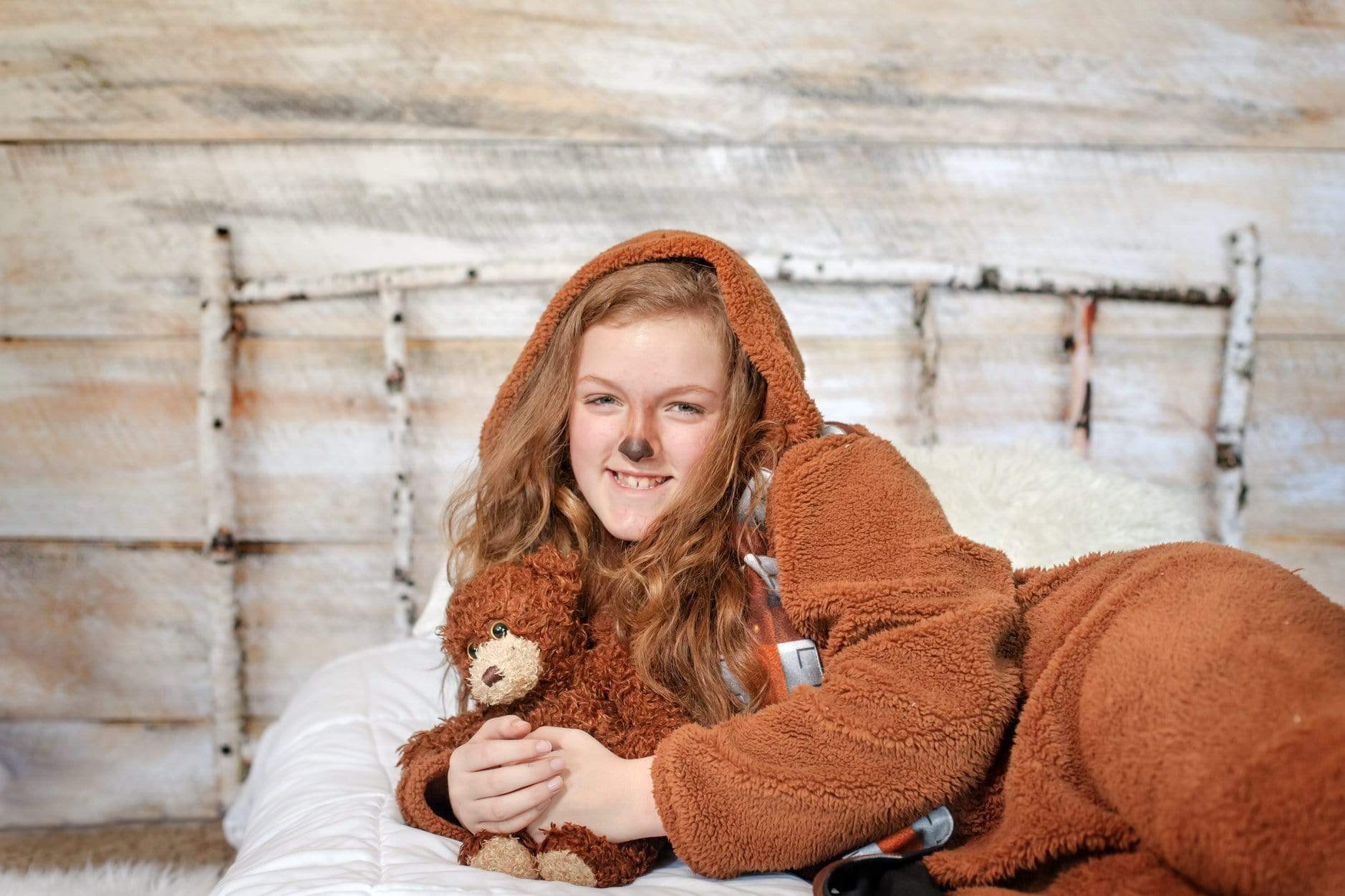 Kate Christmas Wood Wall Birch bed Simple Backdrop designed by Arica Kirby - Kate Backdrop AU
