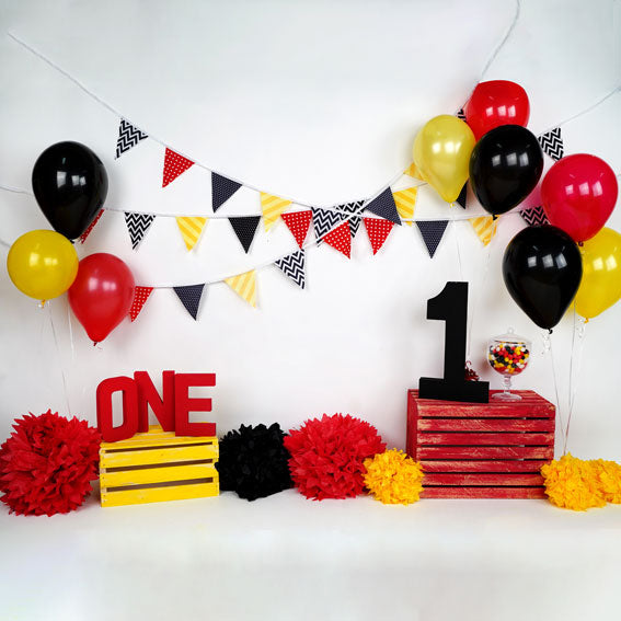 Kate Balloons Mouse Baby 1st Cake Smash Backdrop designed by Arica Kirby - Kate Backdrop AU