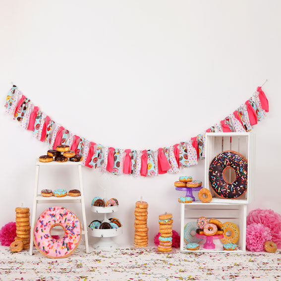 Kate Pink Donut Banners Children Backdrop - Kate Backdrop AU