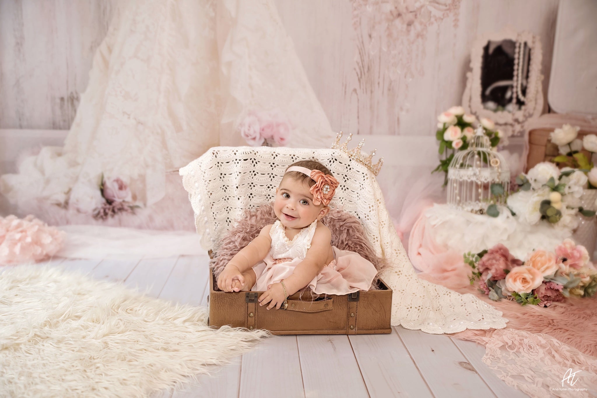 Kate Vintage Vibes Flower Paris Backdrop for Photography Designed by Erin Larkins - Kate Backdrop AU