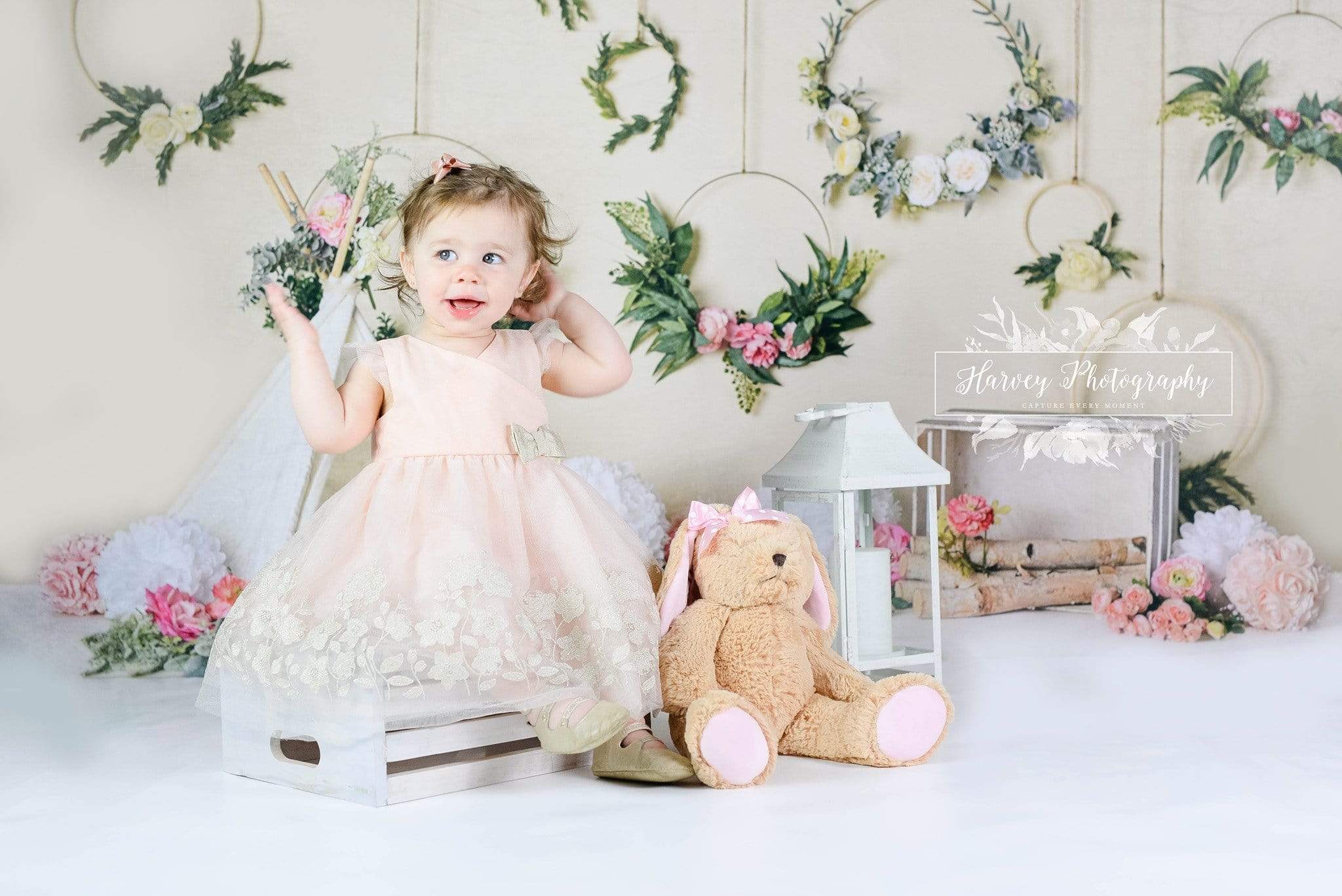 Kate Spring Flowers Camping Children Birthday Backdrop for Photography Designed by Mandy Ringe Photography - Kate Backdrop AU