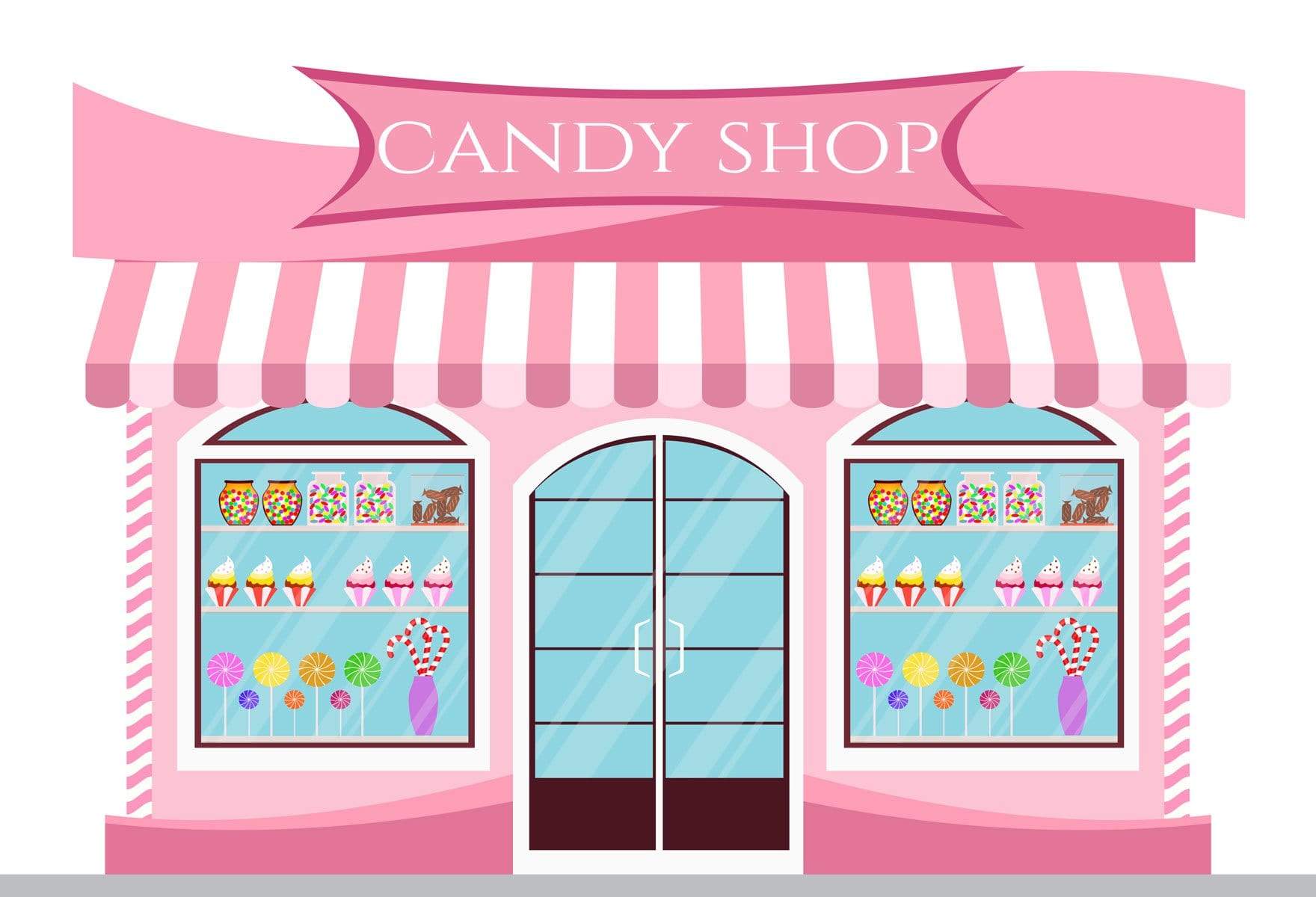 Kate Pink Candy Shop Children Backdrop for Photography designed by Jerry_Sina - Kate Backdrop AU