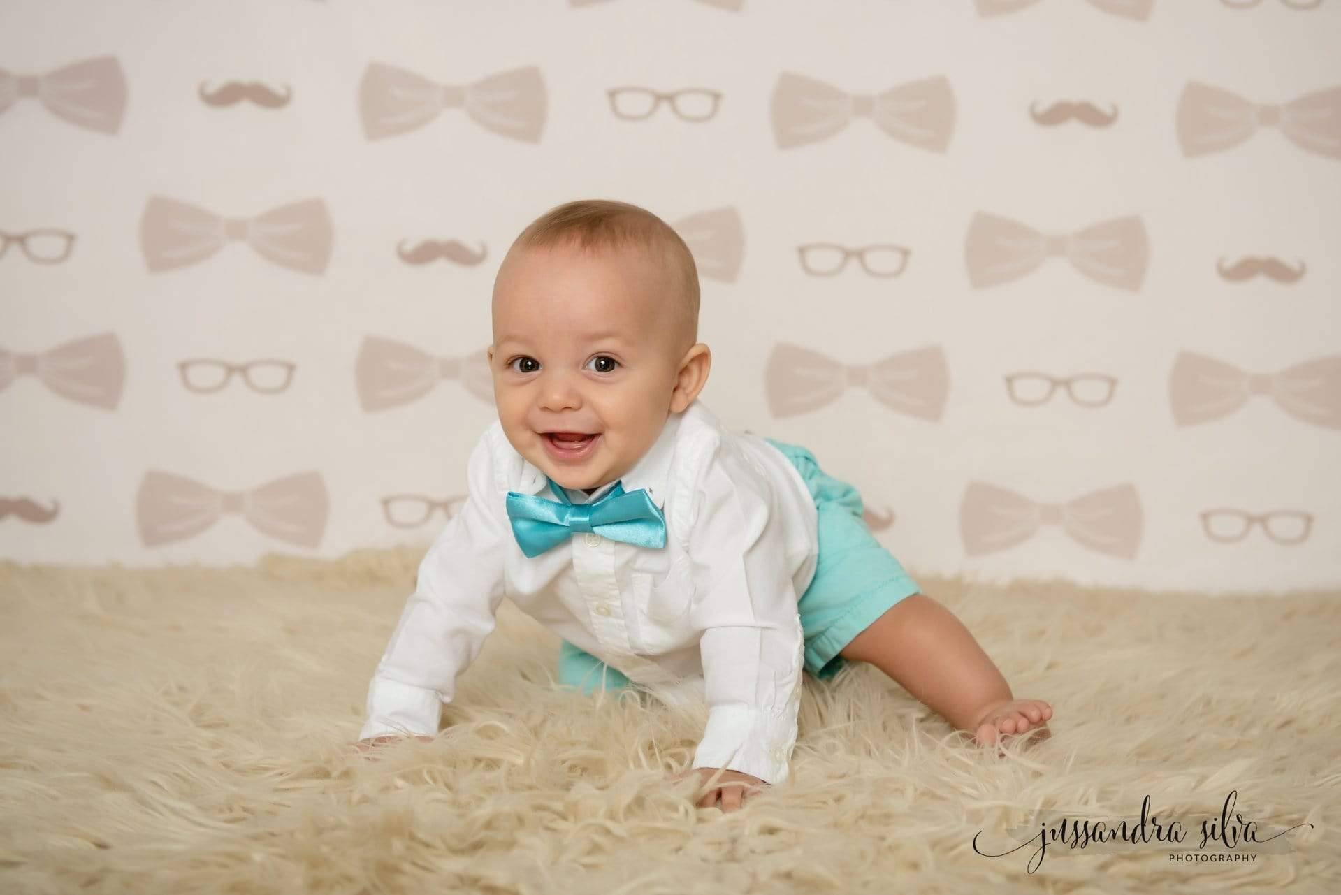 Kate Bowties for Little Guys in Brown Father's Day Backdrop for Photography Designed by Amanda Moffatt - Kate Backdrop AU