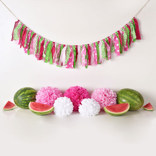 Kate Summer Pink and Green Watermelon Birthday Backdrop for Photography Designed by Mandy Ringe Photography - Kate Backdrop AU