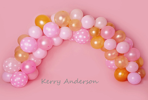 Kate Pink and Gold Balloons Birthday Children Backdrop for Photography Designed by Kerry Anderson - Kate Backdrop AU