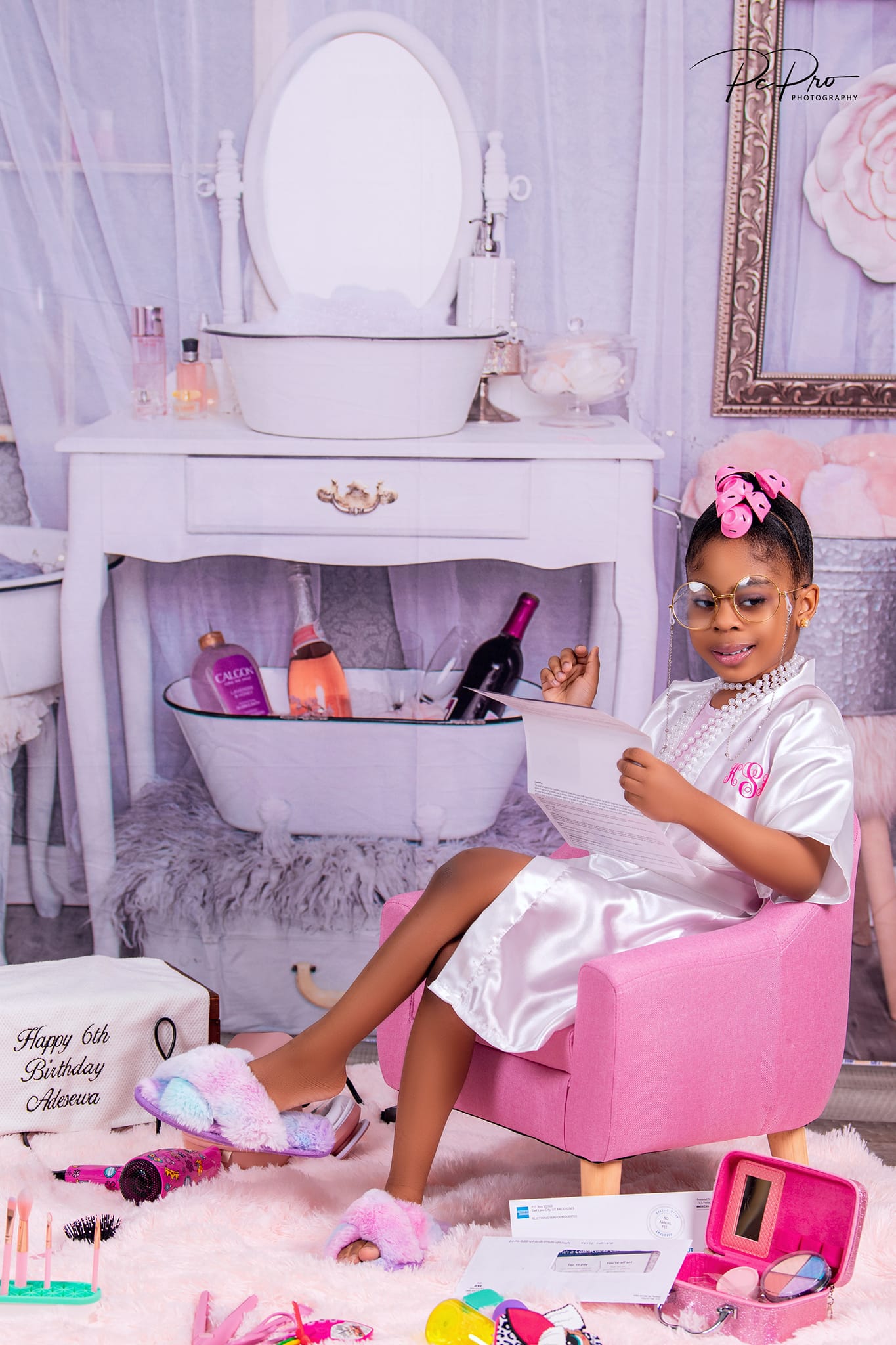 Kate Powder Room Children Backdrop for Photography Designed by Erin Larkins - Kate Backdrop AU