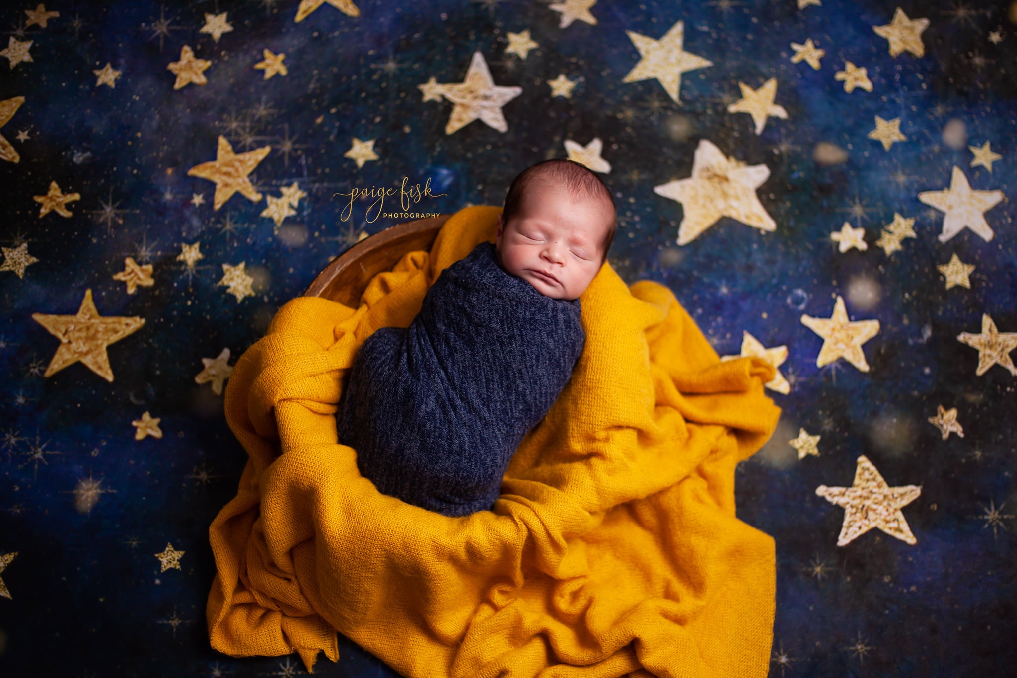 Kate Night Sky with Gold Stars Children Birthday Backdrop for Photography Designed by Mandy Ringe Photography - Kate Backdrop AU