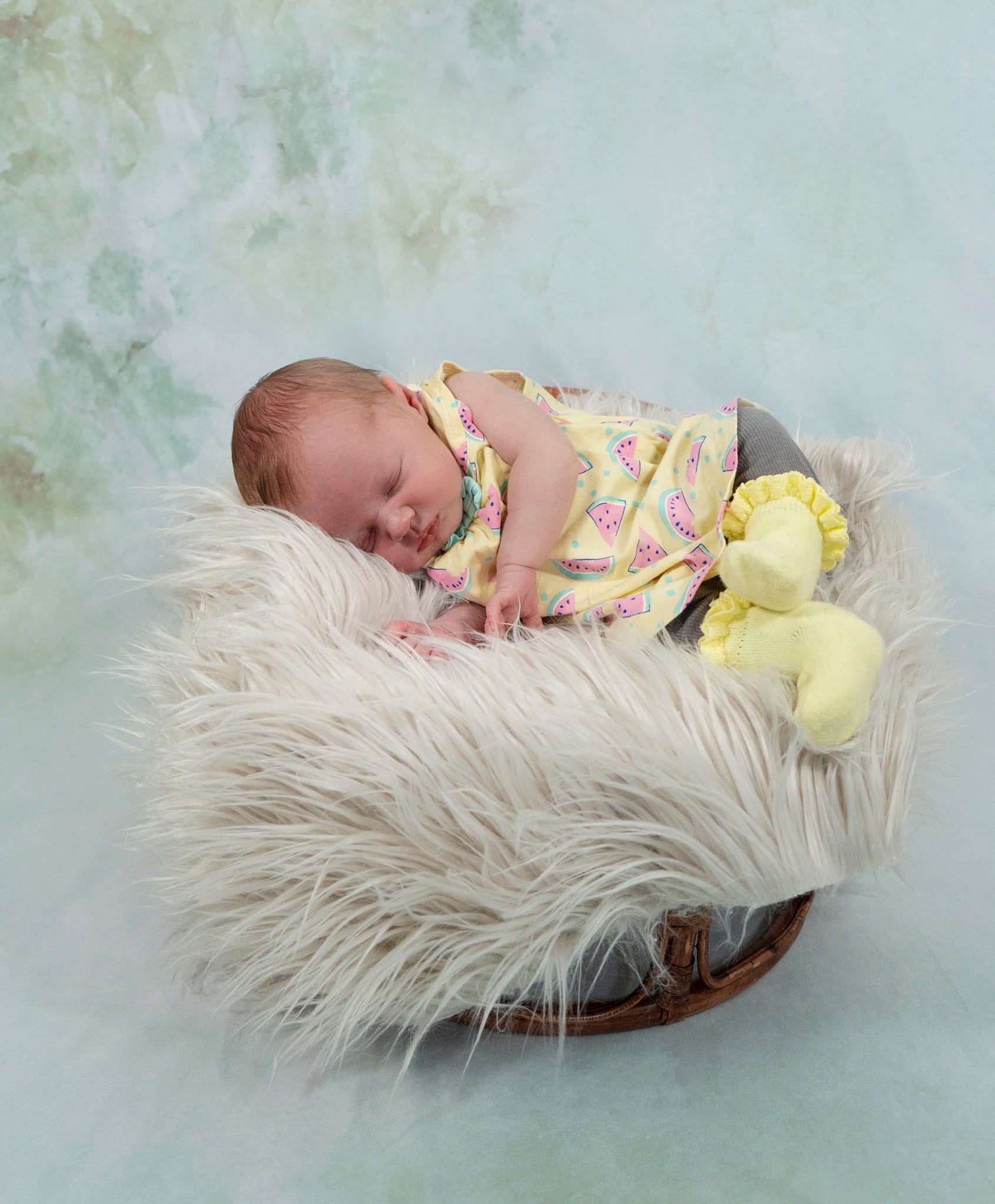 Kate Fine Art Watercolors Green Flowers Abstract Backdrop designed by Veronika Gant - Kate Backdrop AU