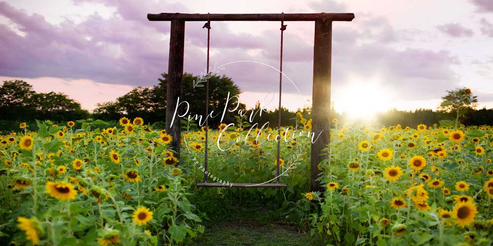 Kate Summer Sunflower Swing Backdrop for Photography Designed By Pine Park Collection - Kate Backdrop AU