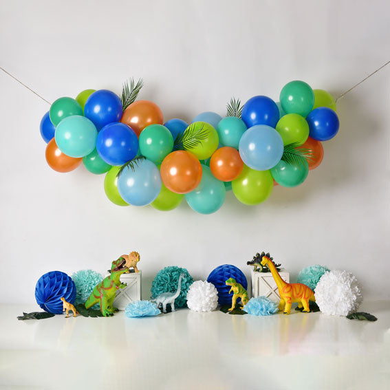 Kate Dinosaur Birthday with Balloons Backdrop for Photography Designed By Mandy Ringe Photography - Kate Backdrop AU
