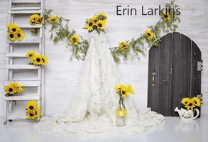 Kate Sunflower Teepee for Children Backdrop for Photography Designed By Erin Larkins - Kate Backdrop AU