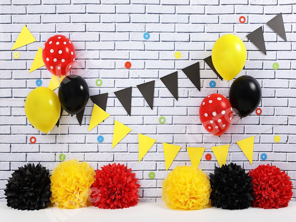 Kate Red Black & Yellow Celebration Backdrop - Kate Backdrop AU