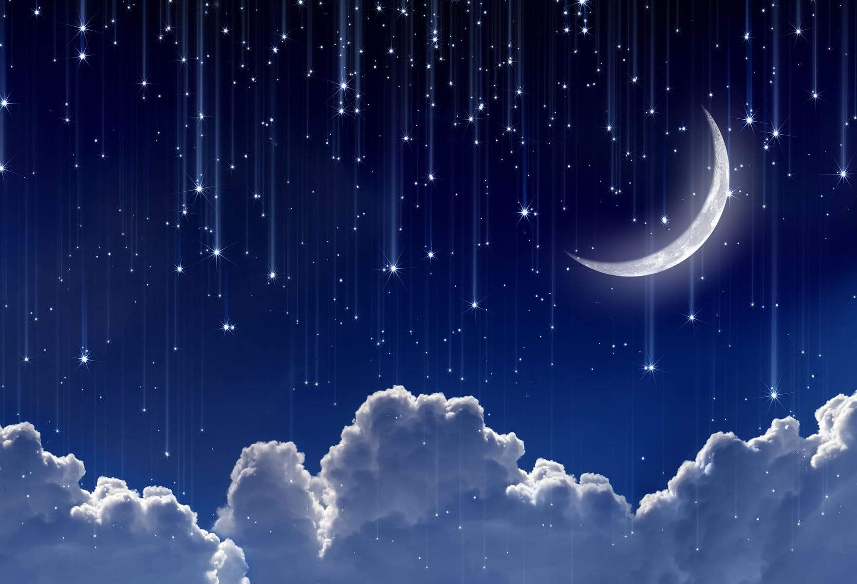 Kate Night Sky with Moon and Cloud Children Backdrop for Photography - Kate Backdrop AU