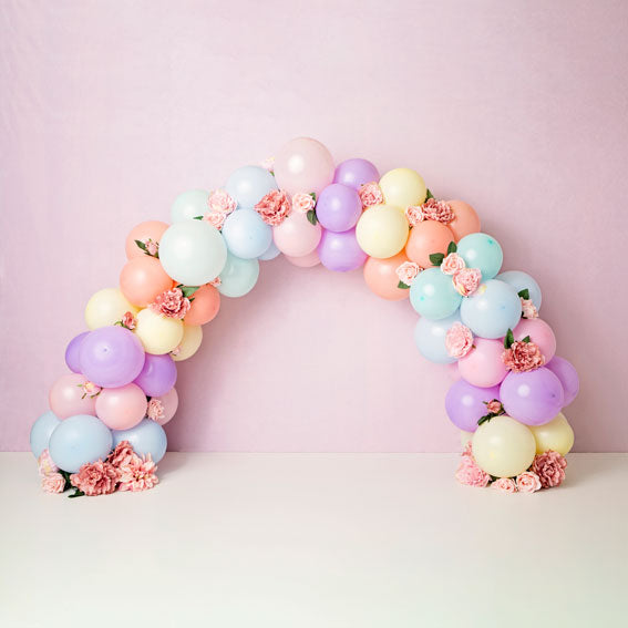 Kate Spring Balloons Rainbow with Flowers for Children Backdrop for Photography Designed by Kerry Anderson - Kate Backdrop AU