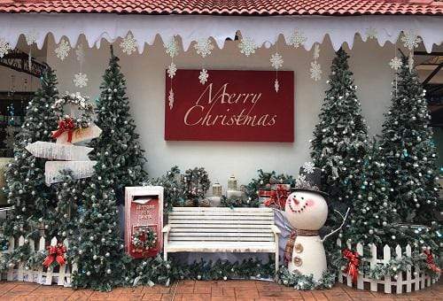 Kate Merry Christmas Trees and Snowman Decorations Backdrop for Photography - Kate Backdrop AU