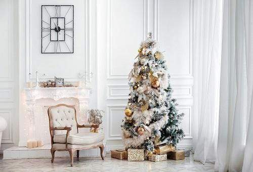 Kate Christmas Trees Decoration White Room Backdrop for Photography - Kate Backdrop AU
