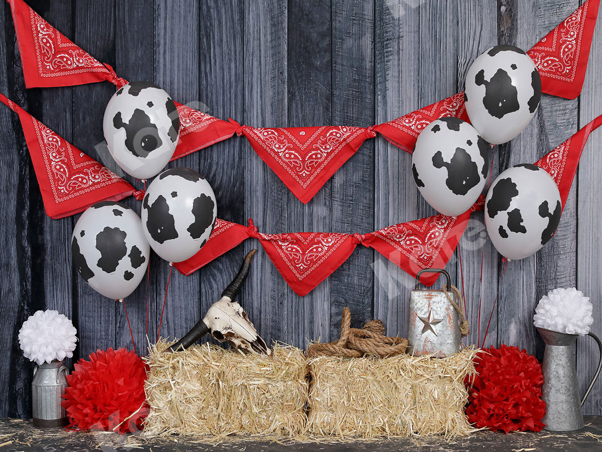 Kate Autumn Cowboy Red Decorations Backdrop - Kate Backdrop AU