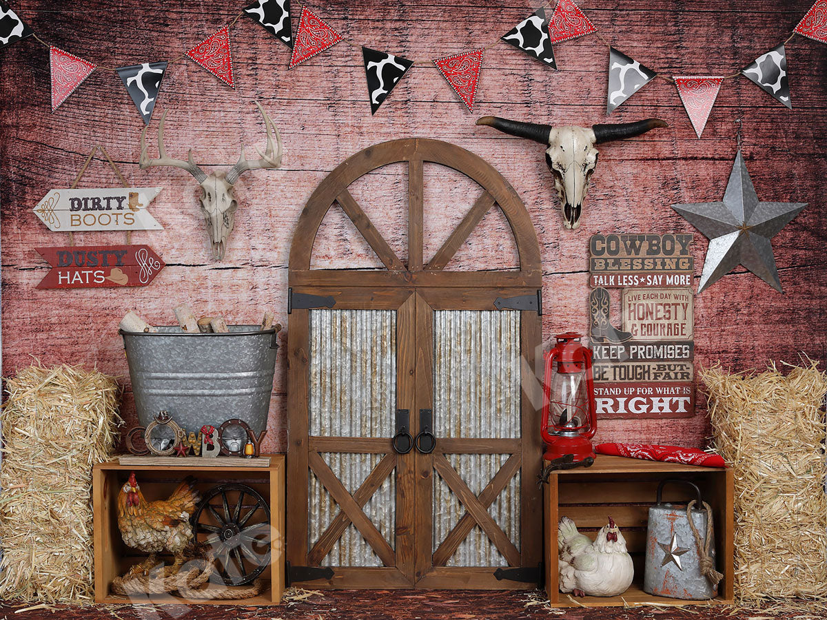 Kate Autumn Country Cowboy Backdrop - Kate Backdrop AU