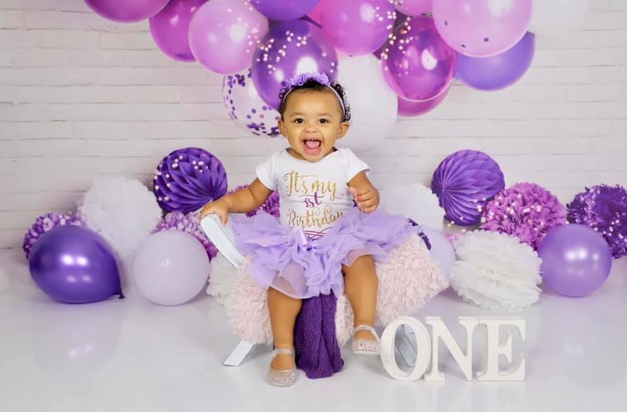 Kate Purple Birthday Balloon Garland Backdrop Designed by Mandy Ringe Photography - Kate Backdrop AU