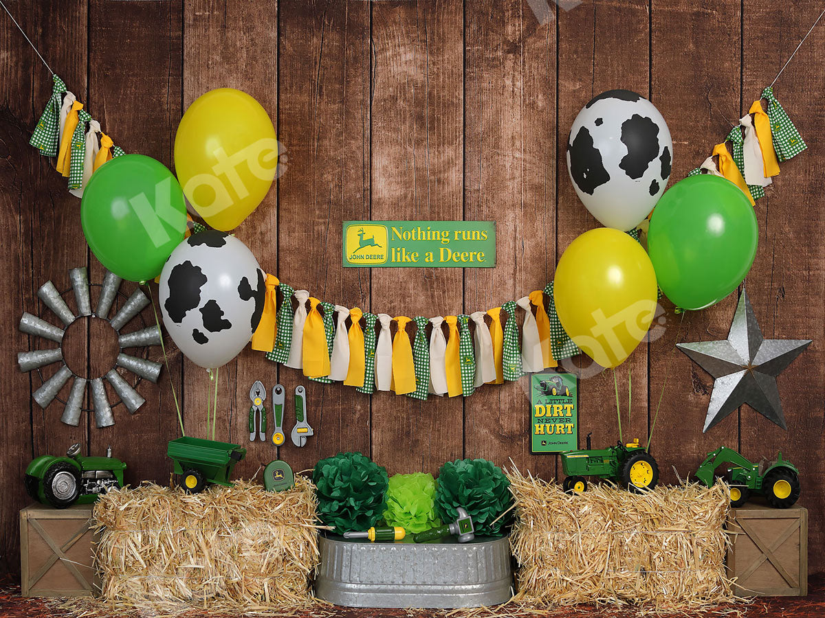 Kate Fall Tractor Celebration Backdrop with Balloons - Kate Backdrop AU