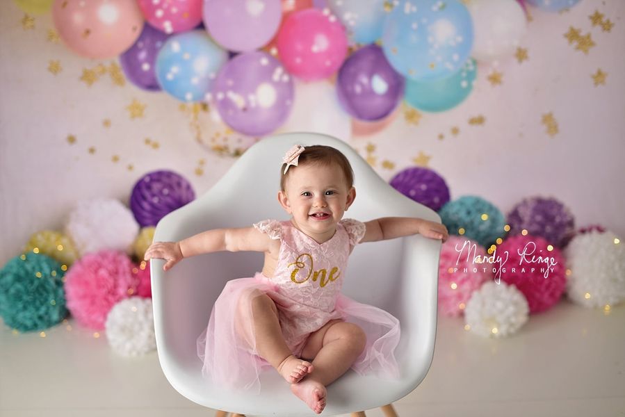 Kate Birthday Balloons and Stars Backdrop Designed By Mandy Ringe Photography - Kate Backdrop AU