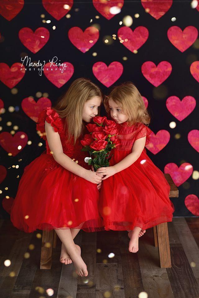 Kate Painted Heart Pattern Valentines Backdrop Designed By Mandy Ringe Photography - Kate Backdrop AU