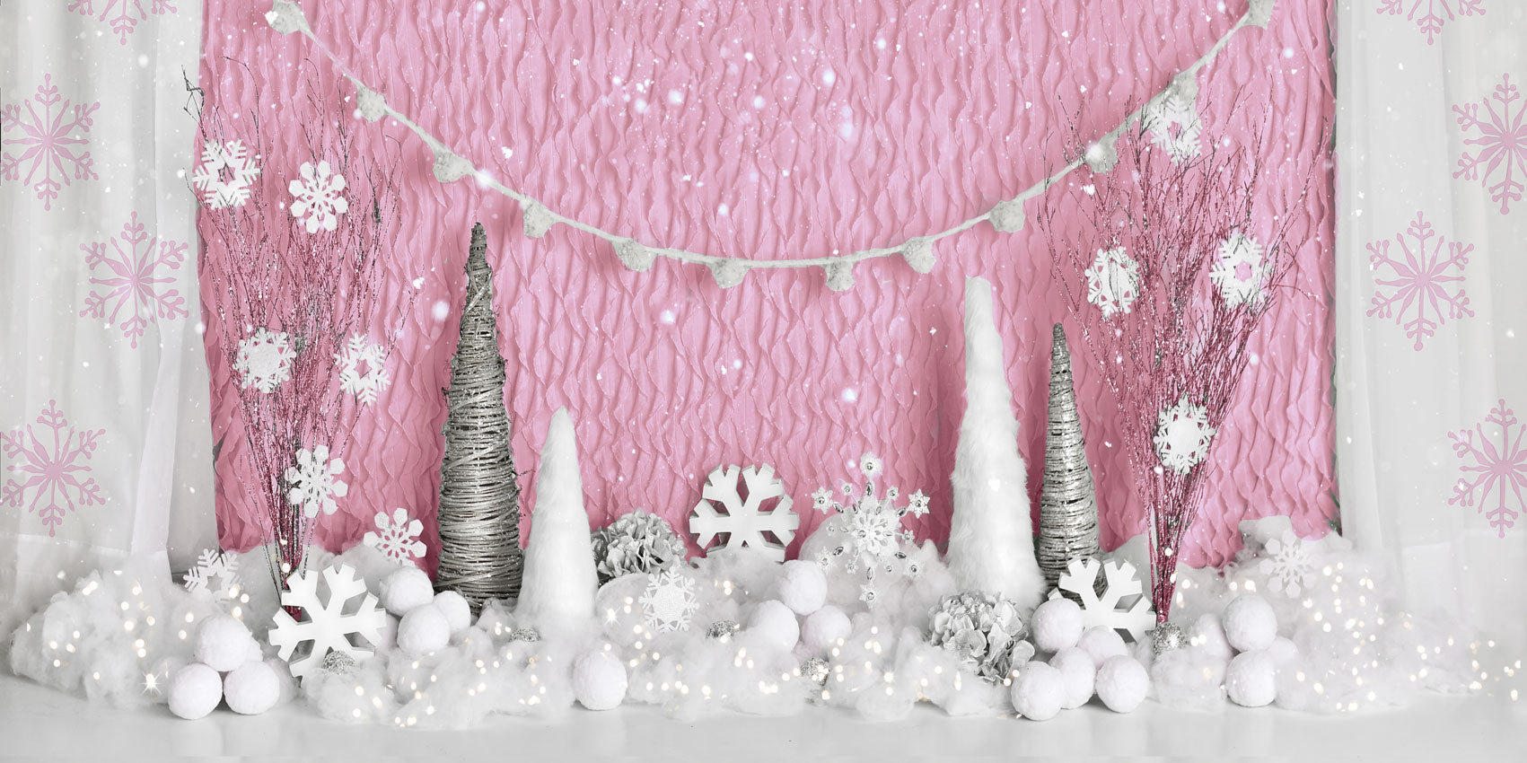 Kate Pink Winter Onederland Girly Backdrop Designed By Mandy Ringe Photography - Kate Backdrop AU
