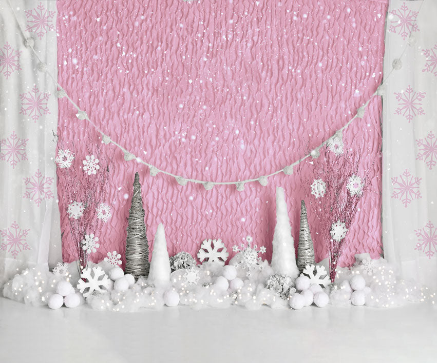 Kate Pink Winter Onederland Girly Backdrop Designed By Mandy Ringe Photography - Kate Backdrop AU