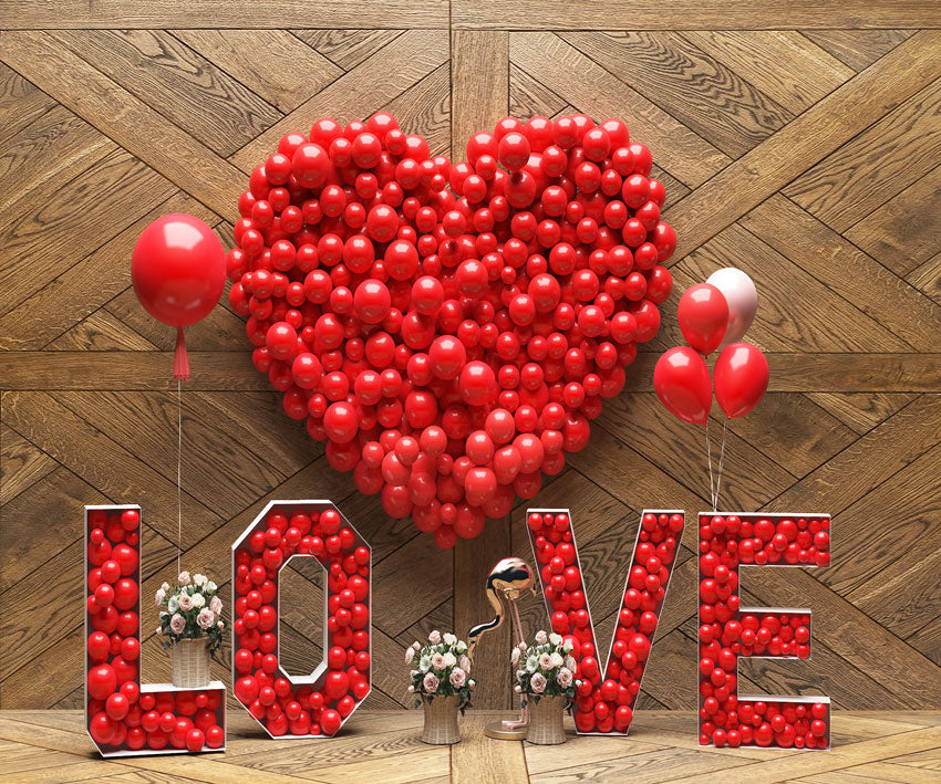 Kate Valentine's Day Wooden Wall Backdrop for Photography - Kate Backdrop AU