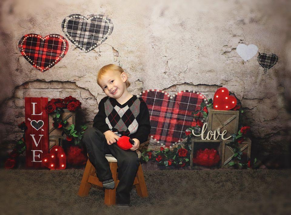 Kate Valentine's Day Brick Wall Backdrop Designed by Megan Leigh Photography - Kate Backdrop AU