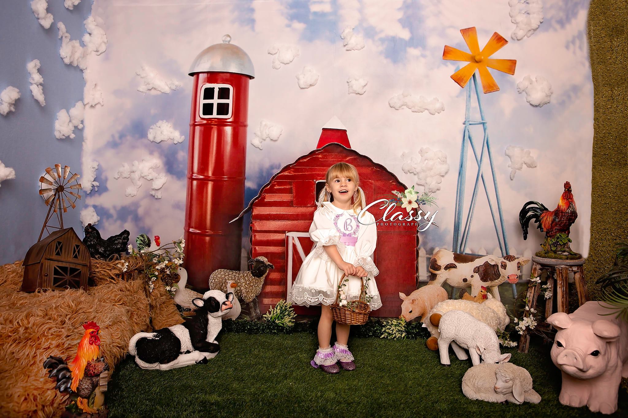 Kate Spring Barnyard Farm Backdrop Designed by Megan Leigh Photography - Kate Backdrop AU