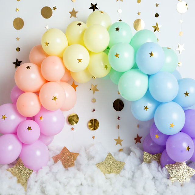 Kate Rainbow Balloons Garland Children Cake Smash Backdrop Designed by Megan Leigh Photography - Kate Backdrop AU