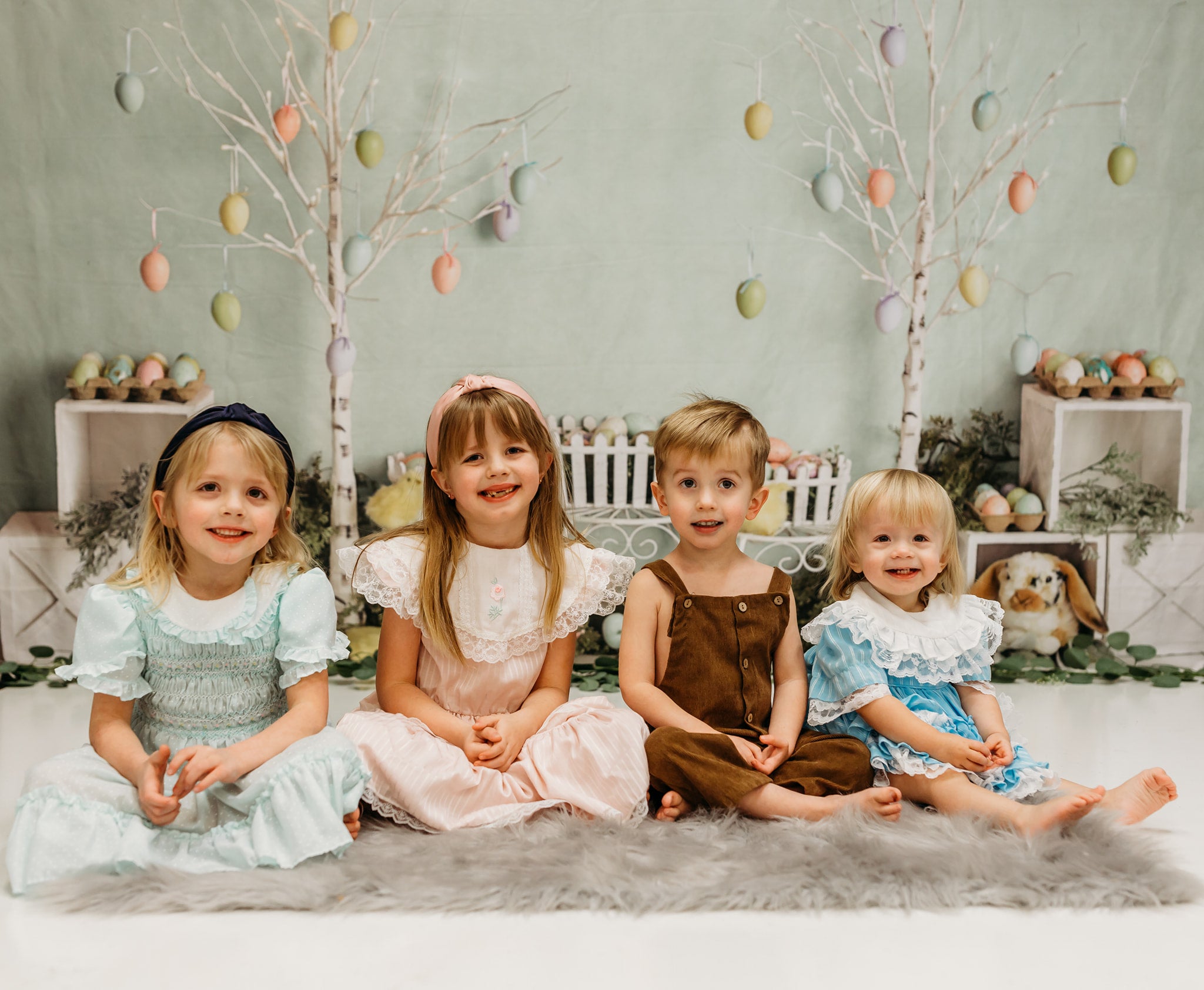 Kate Easter Bunnies and Chicks Backdrop Designed By Mandy Ringe Photography - Kate Backdrop AU
