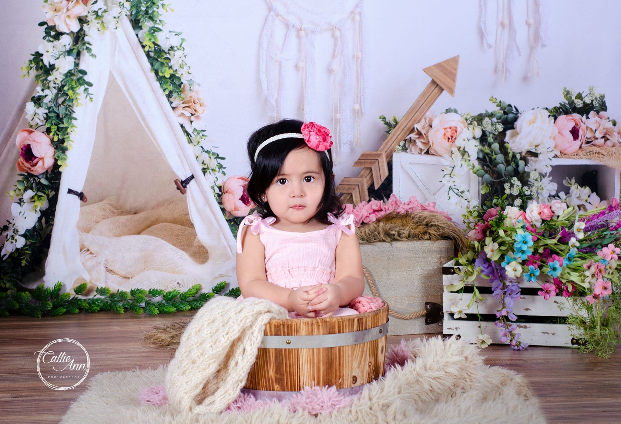 Kate Mother's Day Boho Teepee Spring Backdrop Designed by Megan Leigh Photography - Kate Backdrop AU