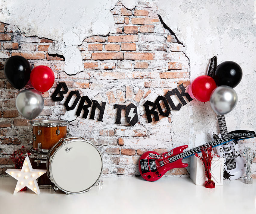 Kate Born to Rock with Guitar Children Backdrop Designed by Megan Leigh Photography - Kate Backdrop AU
