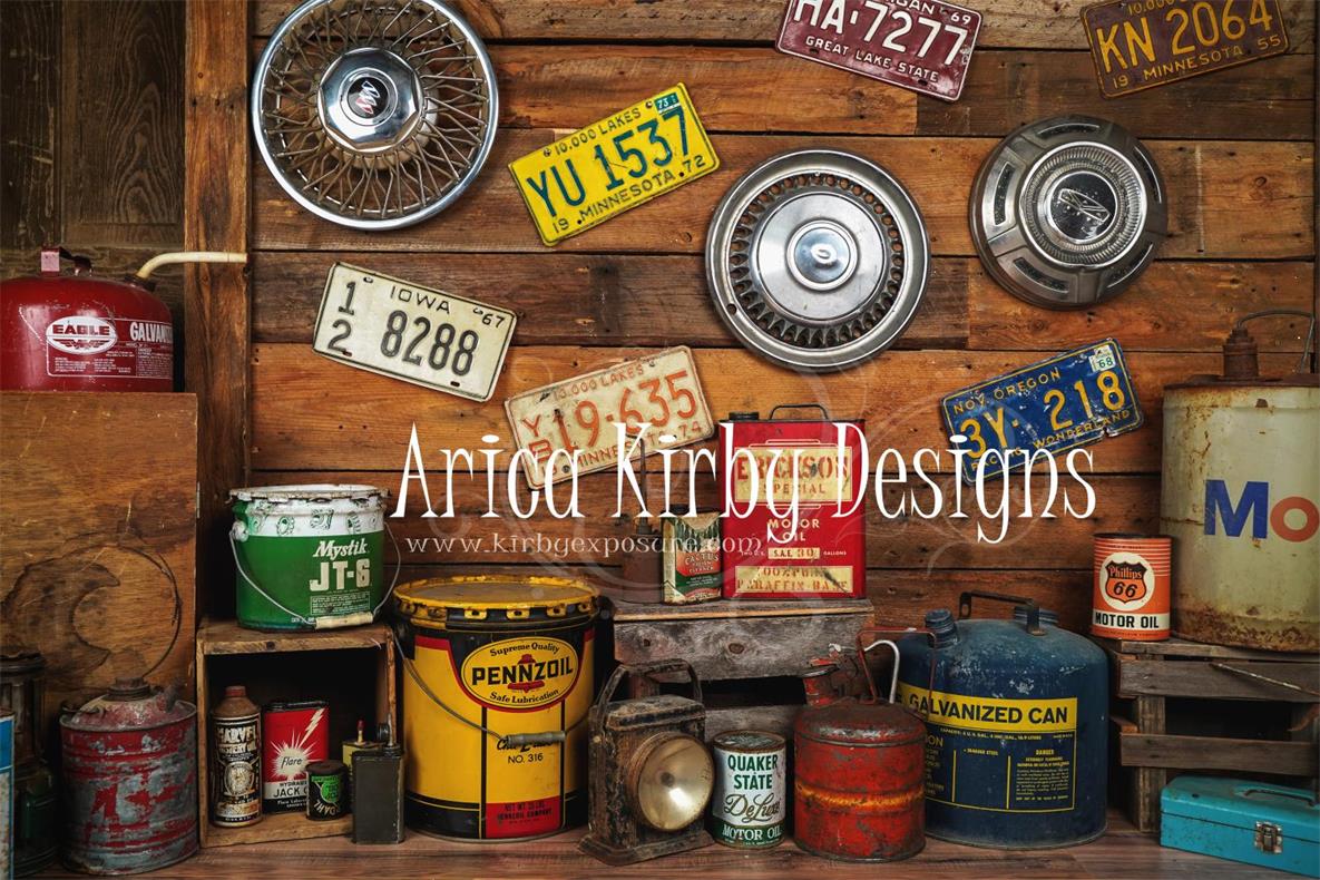 Kate Garage Boys/Father's Day Backdrop Designed by Arica Kirby - Kate Backdrop AU