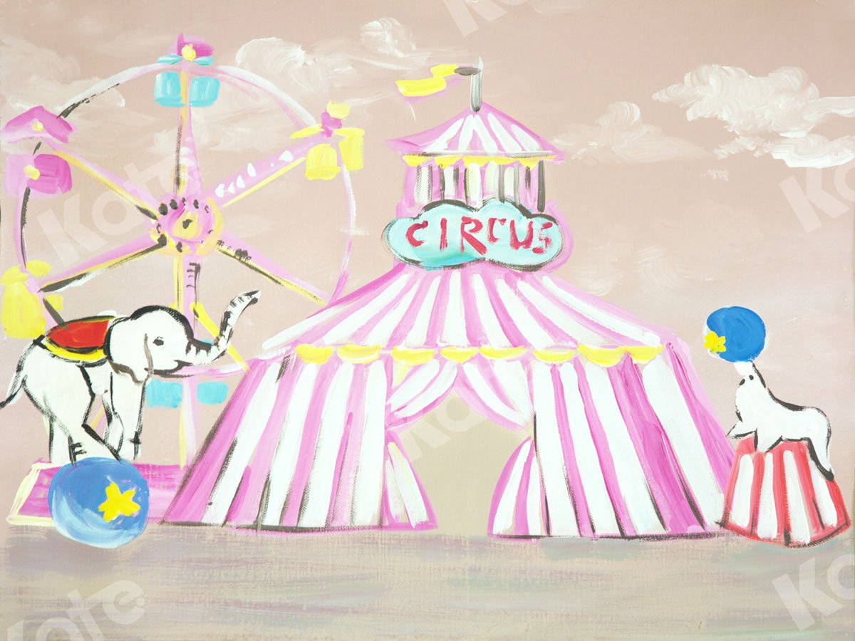 Kate Fine Art Circus Elephant Dolphin Backdrop for Photography - Kate Backdrop AU