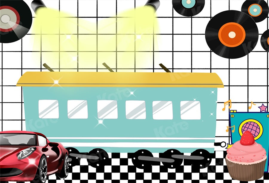 Kate Car 80's 90's Disco Backdrop for Photography - Kate Backdrop AU