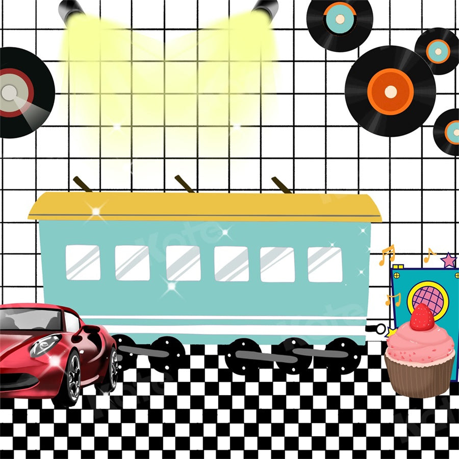 Kate Car 80's 90's Disco Backdrop for Photography - Kate Backdrop AU