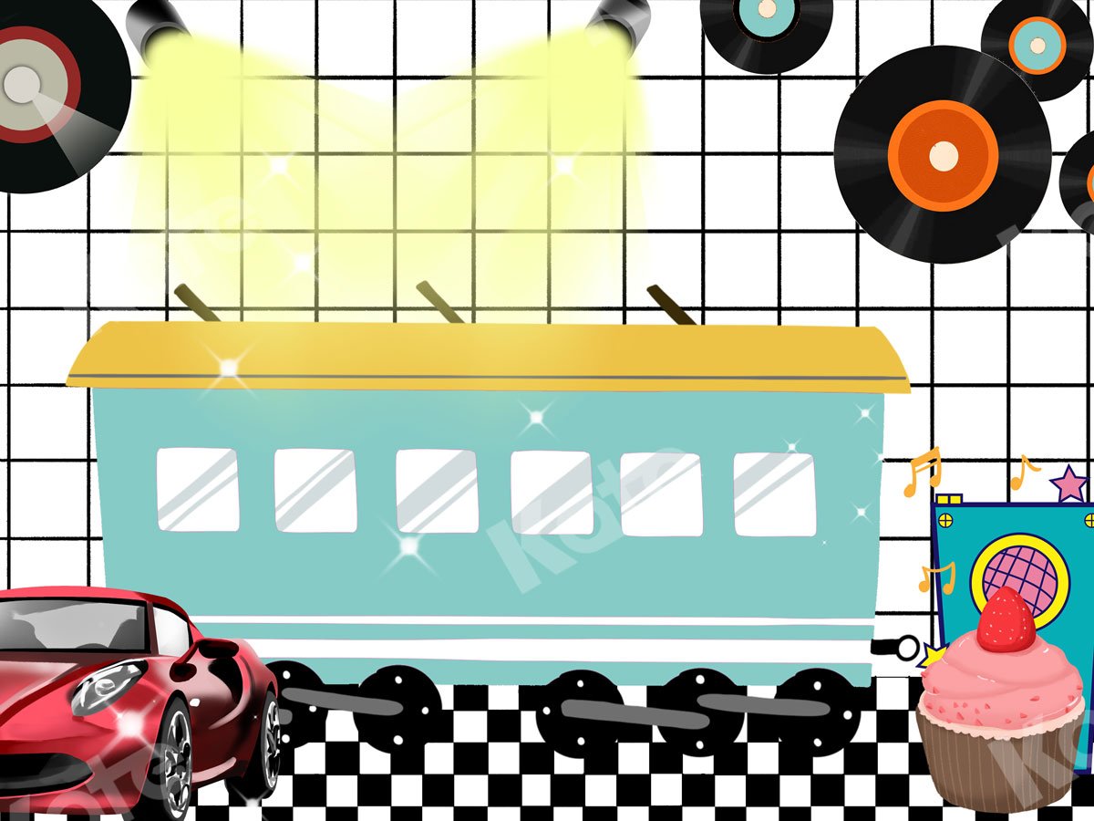 Kate Car 80's 90's Disco Backdrop for Photography - Kate Backdrop AU