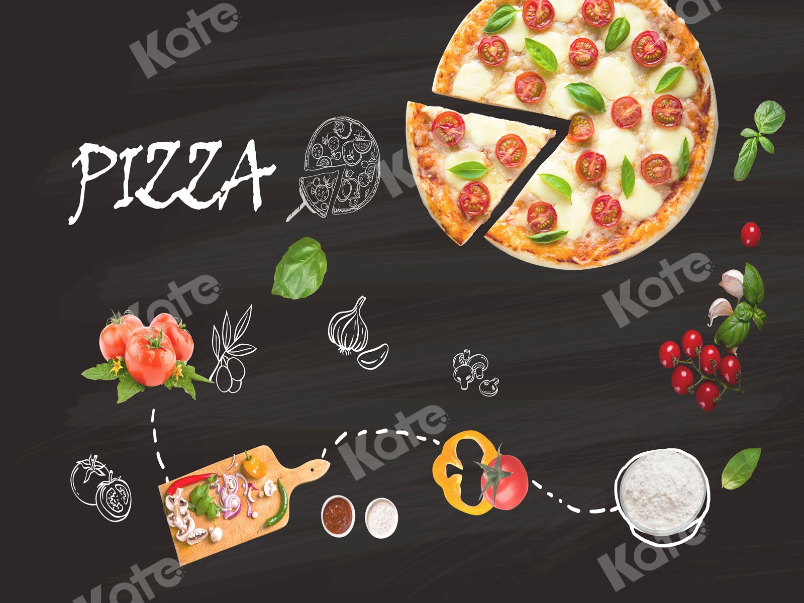 Kate Italian Pizza Backdrop for Photography - Kate Backdrop AU