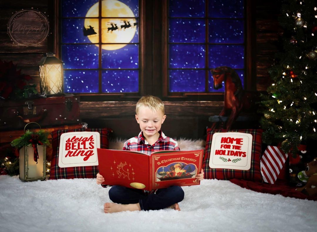 Kate Christmas Tree Santa Backdrop for Photography Designed by Lisa Granden - Kate Backdrop AU