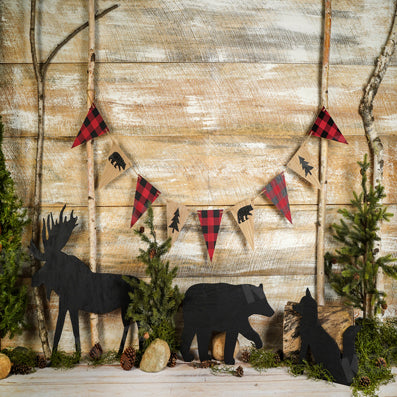 Kate Woodland Plaid Set White Wood Backdrop Designed by Arica Kirby - Kate Backdrop AU