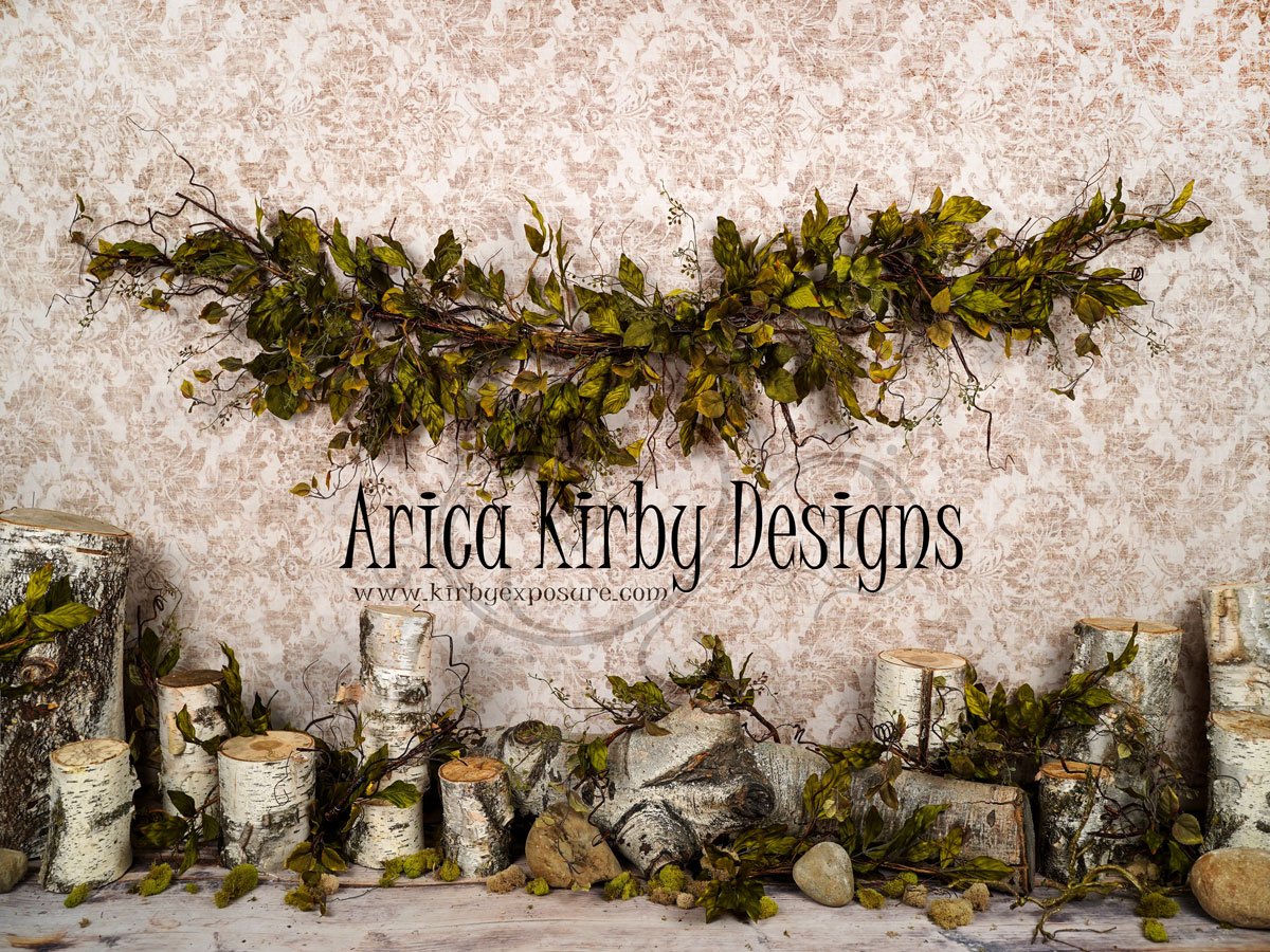 Kate Birch Greenery with Brocade Backdrop Designed by Arica Kirby - Kate Backdrop AU