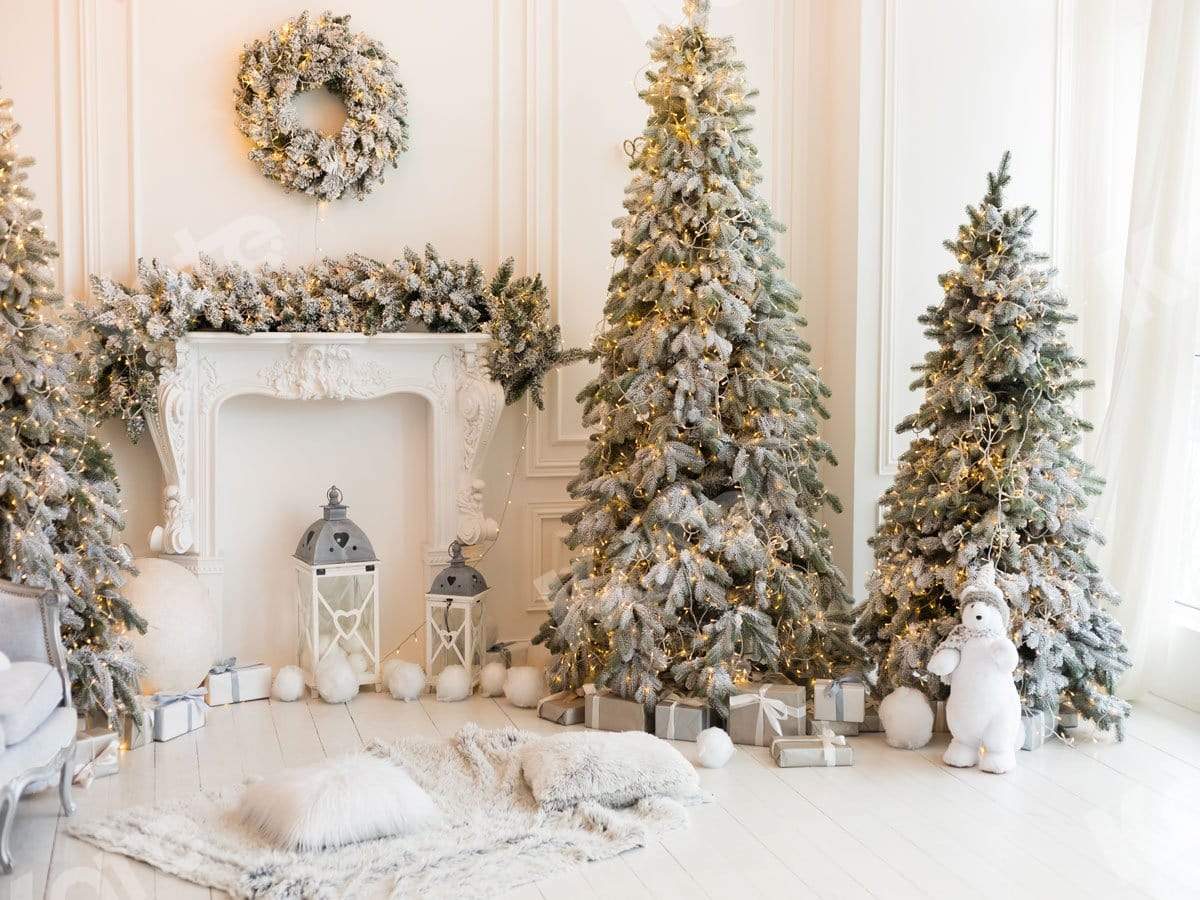 Kate Christmas Bear White Backdrop for Photography - Kate Backdrop AU
