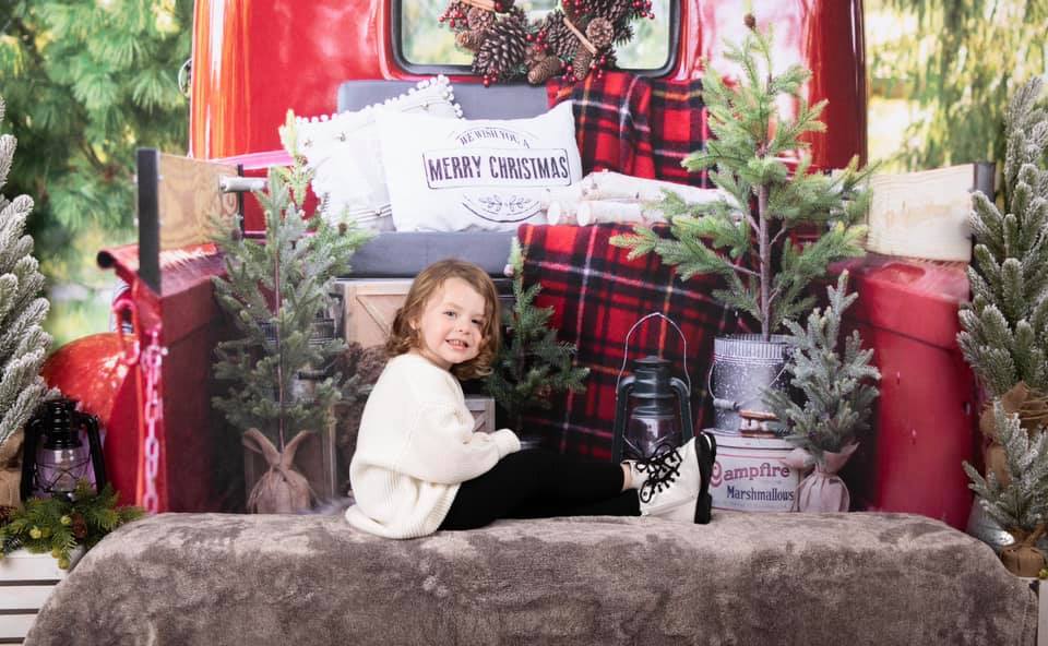 Kate Red Christmas Truck Backdrop Designed by Mandy Ringe Photography - Kate Backdrop AU