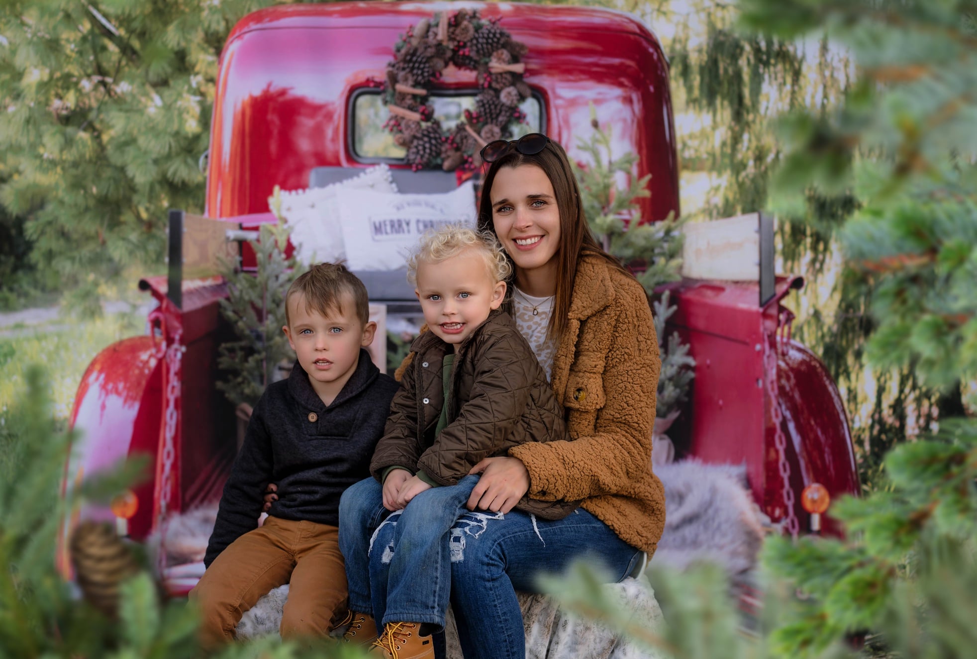 Kate Red Christmas Truck Backdrop Designed by Mandy Ringe Photography - Kate Backdrop AU