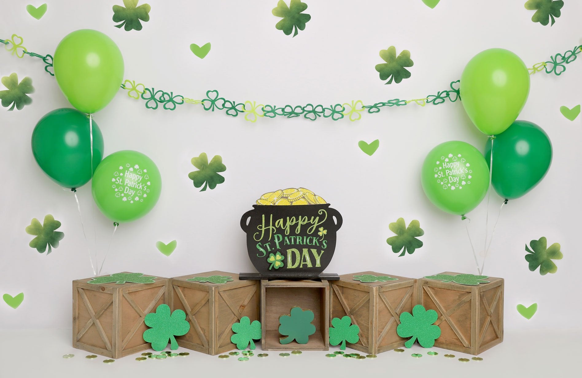 Kate St.patricks Day Green Party Backdrop Designed by Melissa King - Kate Backdrop AU