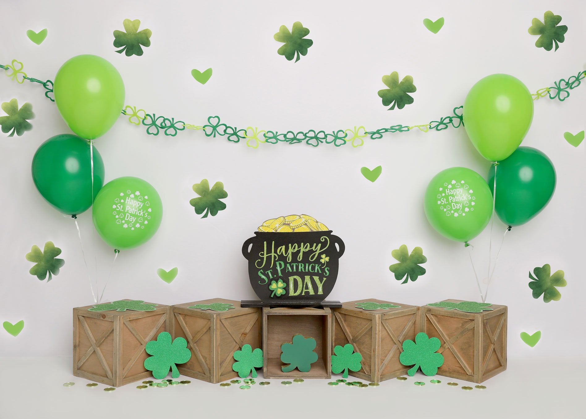 Kate St.patricks Day Green Party Backdrop Designed by Melissa King - Kate Backdrop AU