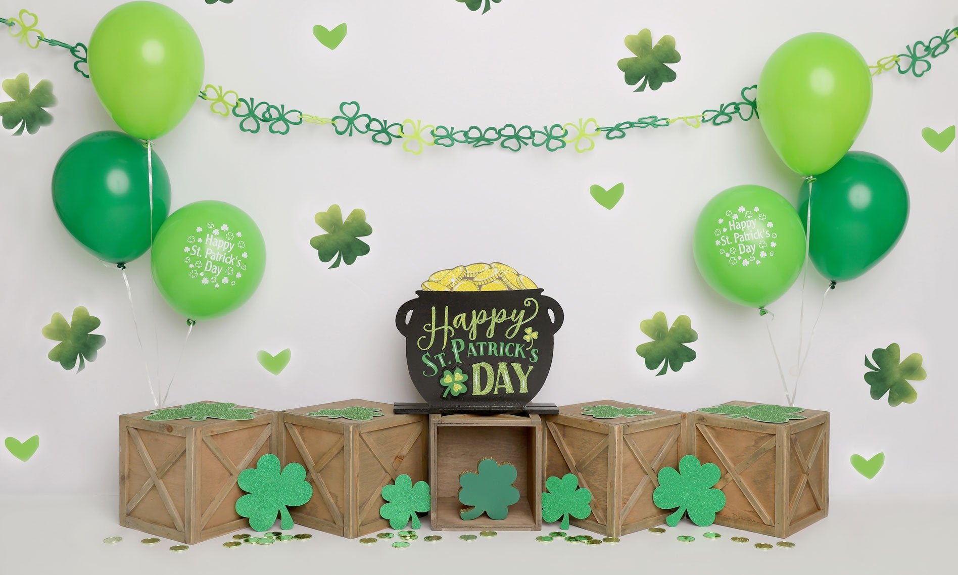Kate St.patricks Day Green Party Backdrop Designed by Melissa King - Kate Backdrop AU